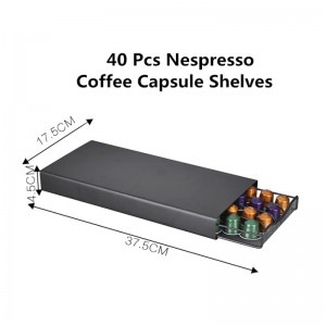 TMJ PP-584 Metal Chrome 40 Pod Nespreso Coffee Capsule Κάτοχος για το περίπτερο οικιακής κουζίνας